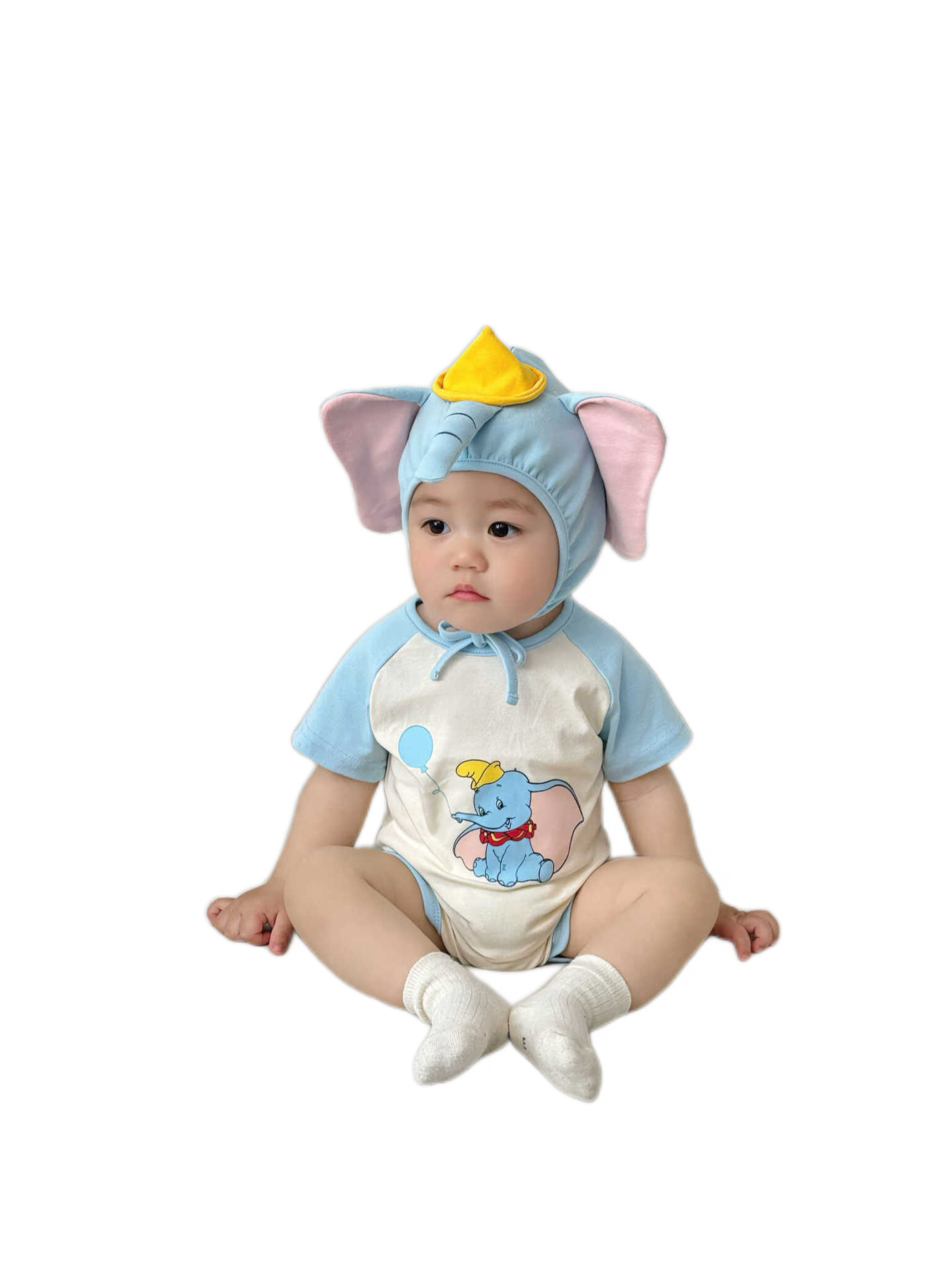 Baby Clothing Elephant - 3D Olifant Print Baby Onesie met