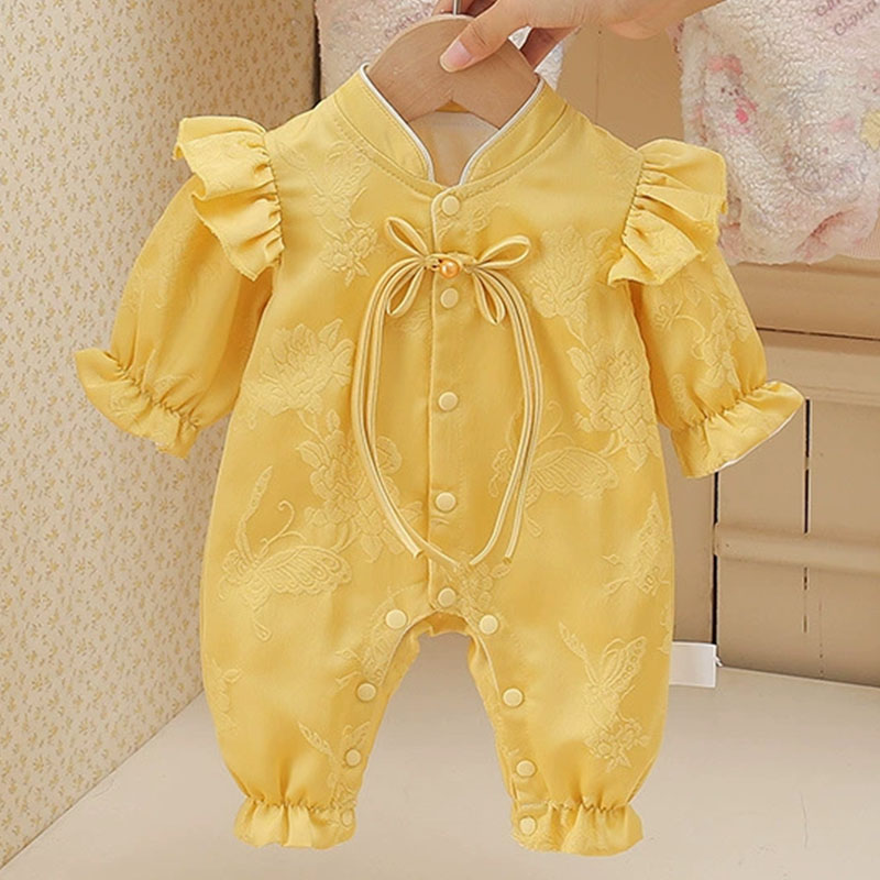 Baby Clothing Yellow - Lente Herfst Peutermeisjeskleding Chinese stijl Leuke