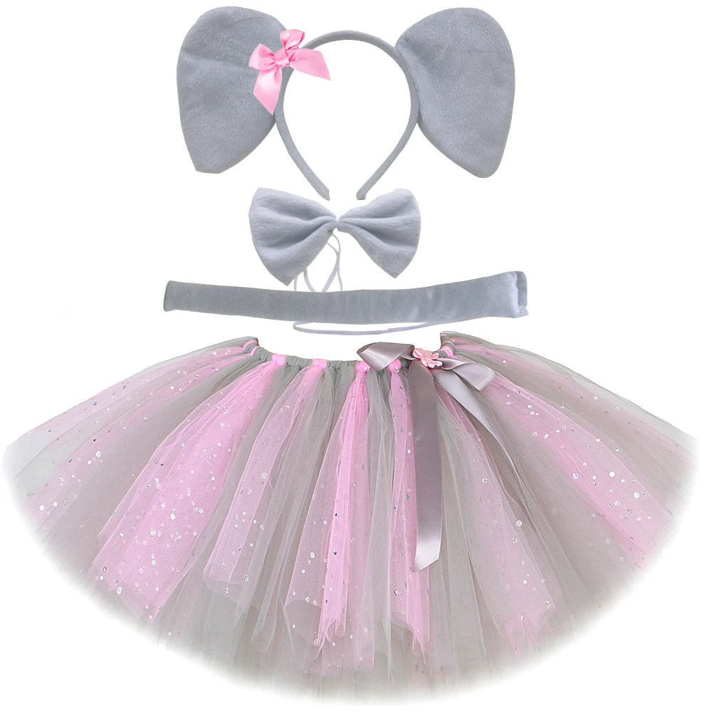 Baby Clothing Elephant - Sparkly roze grijze muis olifant Tutu