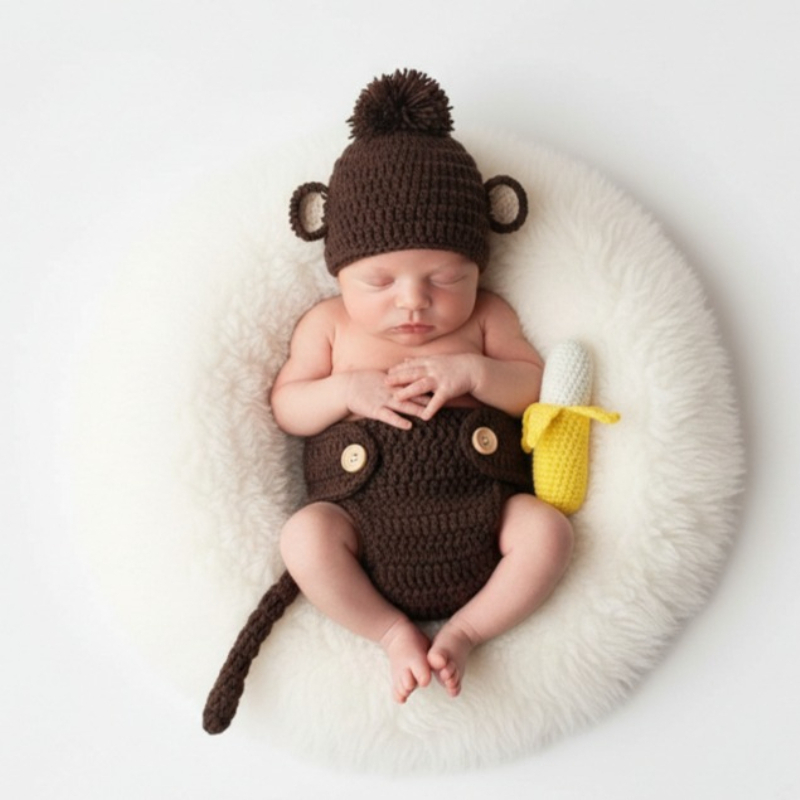 Baby Clothing Products - Baby fotografie rekwisieten handgemaakte aap banaan