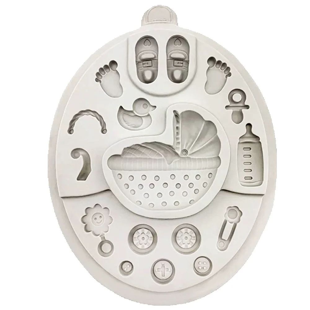 Baby Clothing Yellow - Baby Series Siliconen Fondantvorm Wieg Kleding