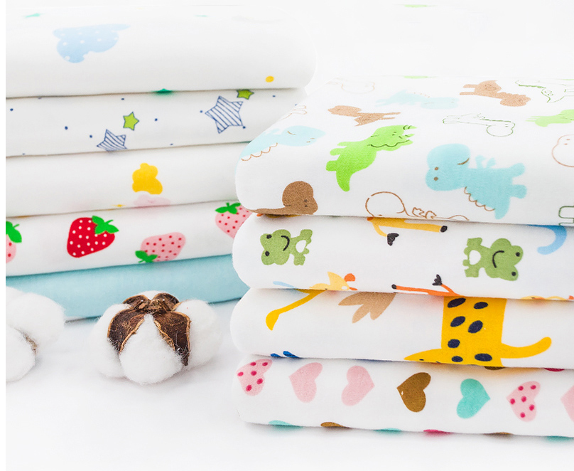 Baby Clothing Sewing - Bedrukt katoenen breistof Rekbaar cartoonjerseystof voor